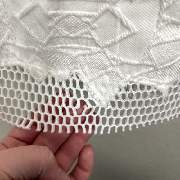 Jonathan Simkhai Burnout Brocade Long Sleeve Dress White Mini Dress 2 Altered - Picture 10 of 16